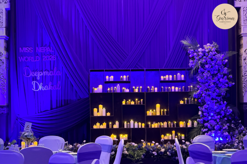 event decoration in nepal blue theme